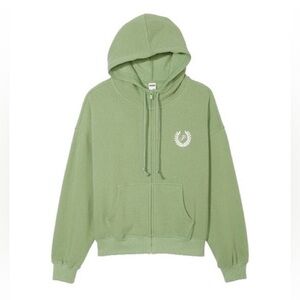 VS Pink Ivy Fleece Full-Zip Hoodie Green